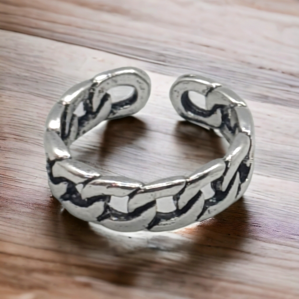 Cuban link adjustable Ring